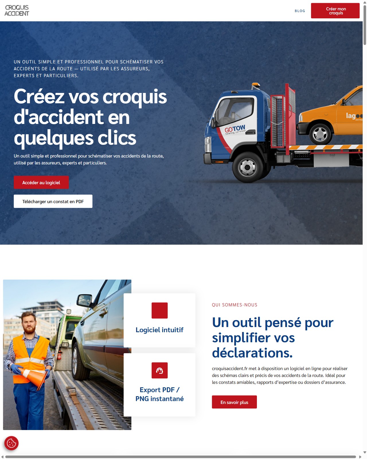 Homepage of the online tool Croquis d'Accident.